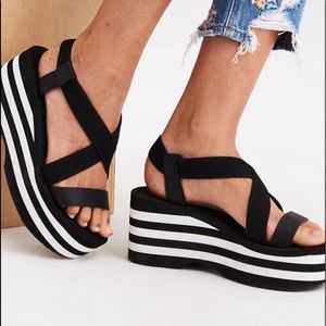 BNIB platform striped sandals
